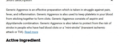 Generic Aggrenox Buy | Buy Now And Safe Your Money