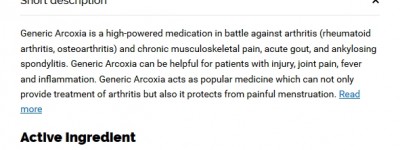 Arcoxia Generic Without Prescription